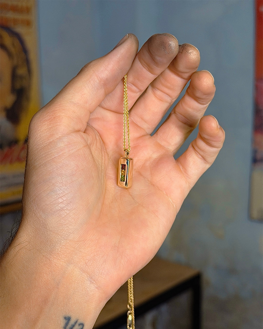 Channel Pendant - 9ct Gold