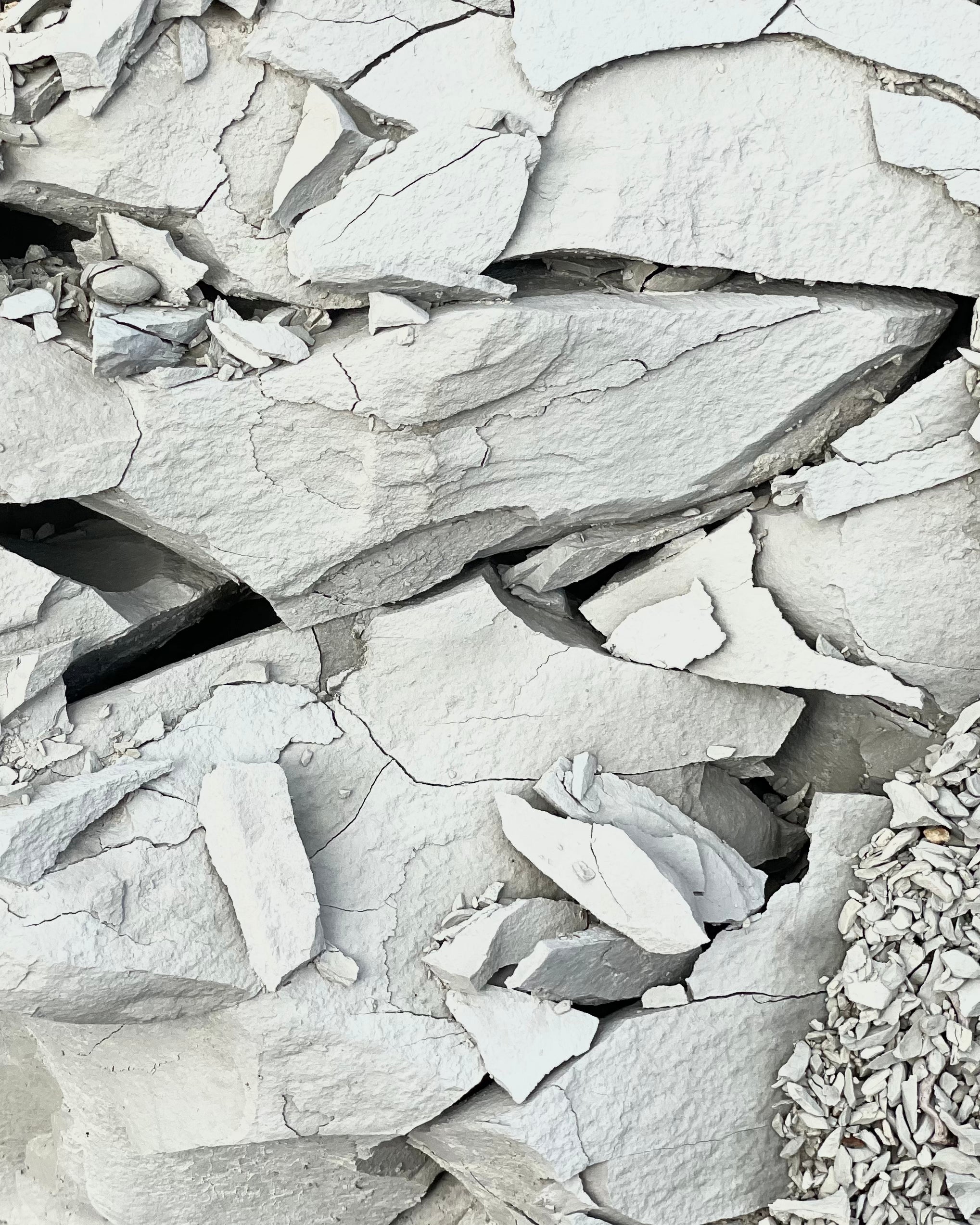 Pale fractured stone